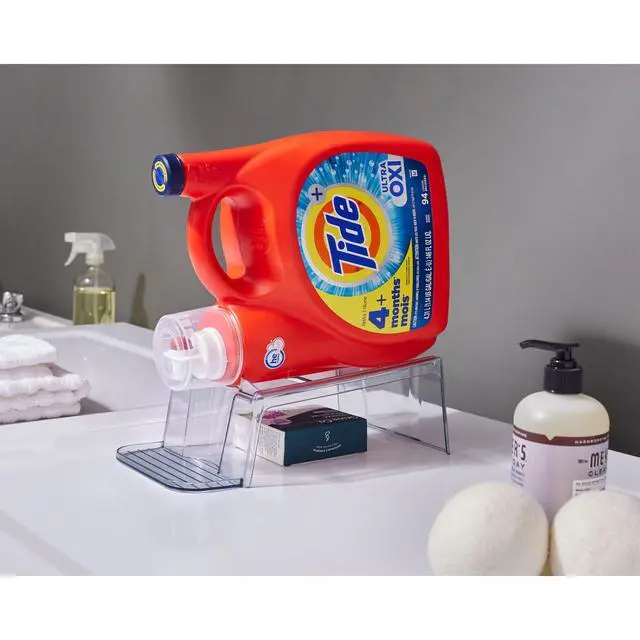 Alt view image 2 of 5 - InterDesign Laundry Detergent Holder,Liquid Detergent Stand for Laundry Room Organization,Clear,(Pack of 6)
