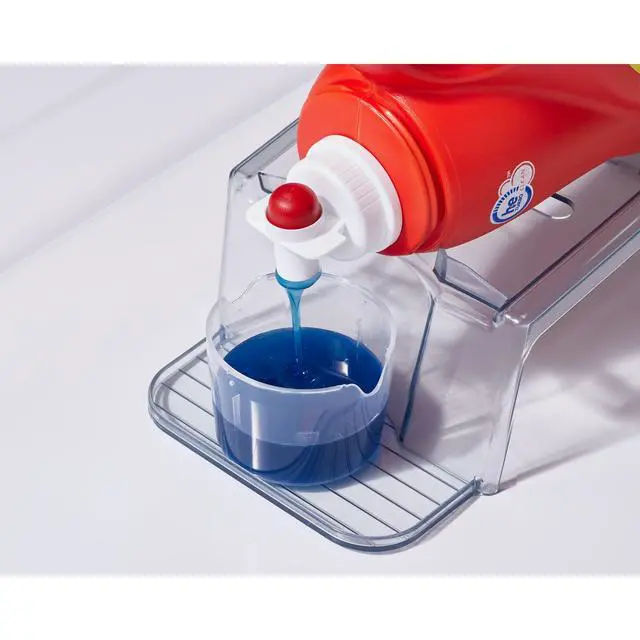 Alt view image 4 of 5 - InterDesign Laundry Detergent Holder,Liquid Detergent Stand for Laundry Room Organization,Clear,(Pack of 6)