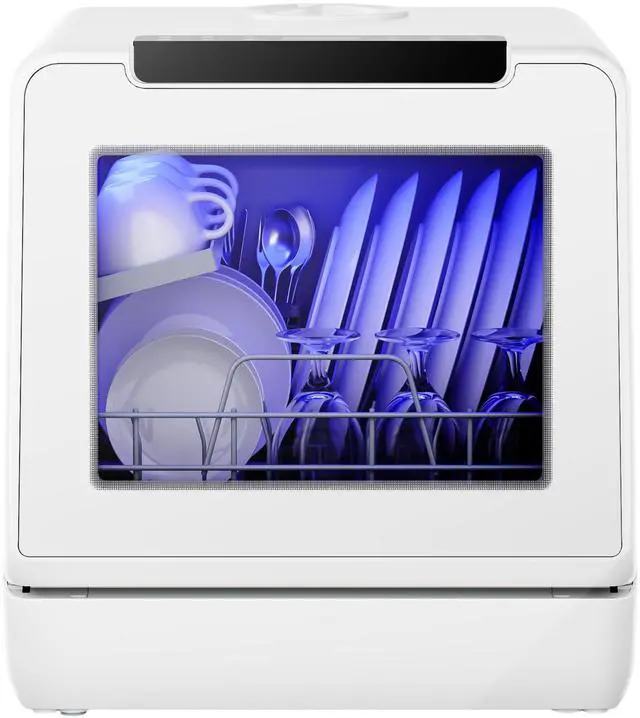Main image of 8 Programs Countertop Dishwasher, 5L Tank, 167°F Wash for Apartments | 40dB, 360° Dual Spray Arms, 8-Program (Normal, ECO, Quick, Baby Care, Glass, Fruit, Self-Clean, Dry), for 30+ Items, 167°F
