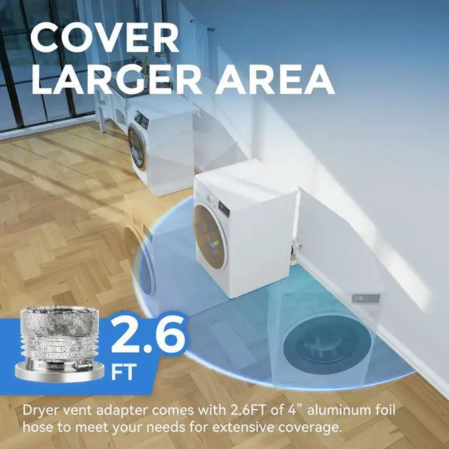 Alt view image 3 of 6 - Magnetic Dryer Vent Coupling DV90 Airtight Seal Dryer Vent Connector Kit Easy to Clean Quick Connector Including a 2.6ft 4" Duct and two Clamps
