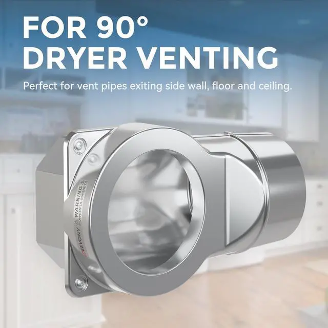 Alt view image 4 of 6 - Magnetic Dryer Vent Coupling DV90 Airtight Seal Dryer Vent Connector Kit Easy to Clean Quick Connector Including a 2.6ft 4" Duct and two Clamps