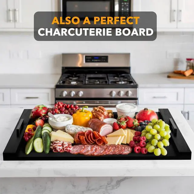 Alt view image 3 of 6 - Noodle Board Stove Kitchen Cover with Handles, Top Covers for Gas Burners and Electric Stove, Oven Decor Accessories Wood Tray for Countertop, Black Bamboo
