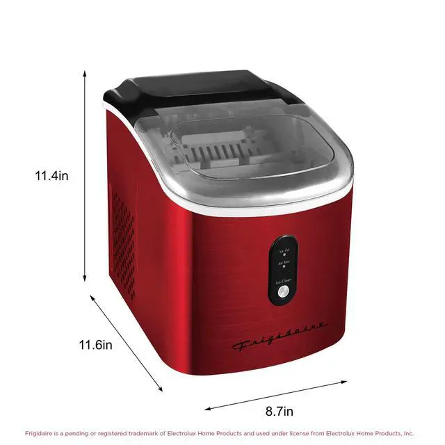 Alt view image 6 of 6 - EFIC103 Ice Maker Machine Heavy Duty, 26lb Ice per Day, Red Stainless Steel