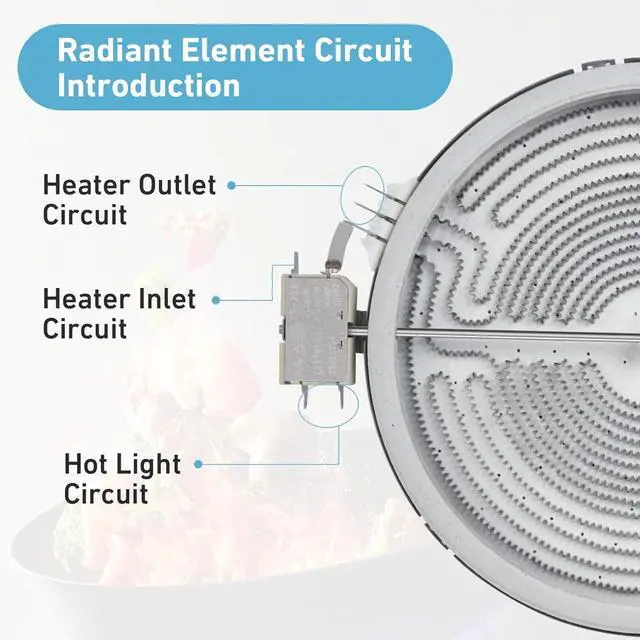 Alt view image 6 of 6 - UPGRADED 316291200 WB30T10146 12-inch Radiant Surface Element Compatible with GE Frigidaire and Kenmore Electric Stove, 12" Single Haliant Surface Element Replace 318198827 5304510566