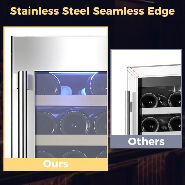 Alt view image 6 of 6 - Wine Fridge, 20 Bottles Wine Cooler Refrigerator, 41-72 Adjust Temperature Mini Fridge, Built-in Wine Refrigerator, Freestanding Beverage Refrigerator for Home, Office, Bar, Gift (Silver)