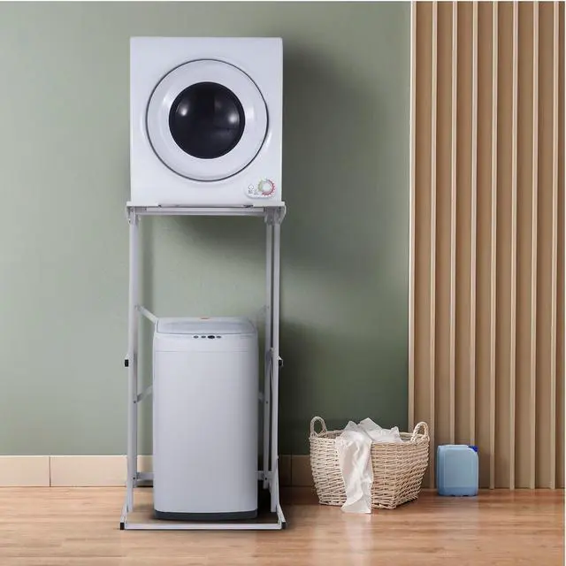 Alt view image 6 of 6 - Washer Dryer Stacking Rack Stand, BWDS, White | Compatible with Black and Decker Portable Washers and Dryers, Heavy Duty Steel, Dryer Stand with 60 lb. Weight Capacity