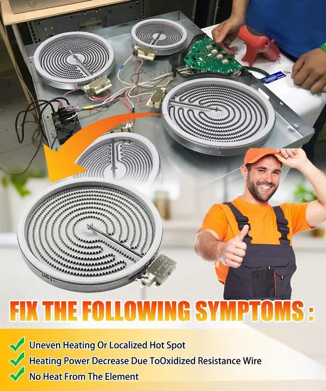 Alt view image 6 of 6 - 10" Radiant Surface Heating Element 2500watt OEM Replaces MEE62385101 | Fits For LG Range/Stove/Ovens