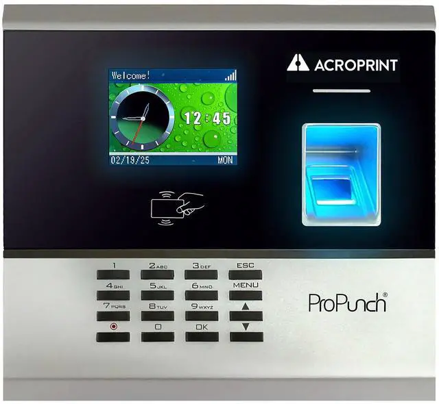 Main image of ProPunch Time Clock System for Employees Biometric Fingerprint Time Clock for Small Business, No Monthly Fees, Advanced Time Card Machine with Employee Time Tracker