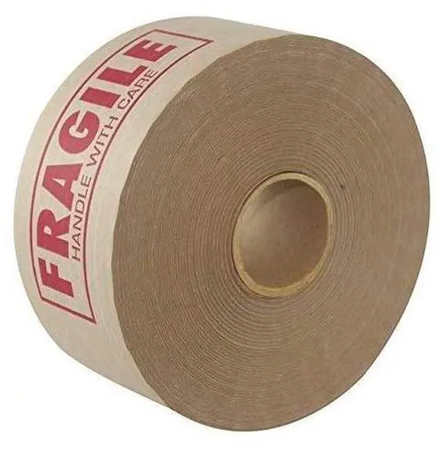 Main image of K2525P293 Central 260 Medium Duty Reinforced Water Activated Tape, 3" Width, 450' Length, FRAGILE, Pack of 10