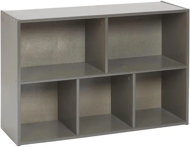 Main image of Streamline 5-Compartment Single-Sided Storage Cabinet, 24in, Kids Furniture, Grey Wash