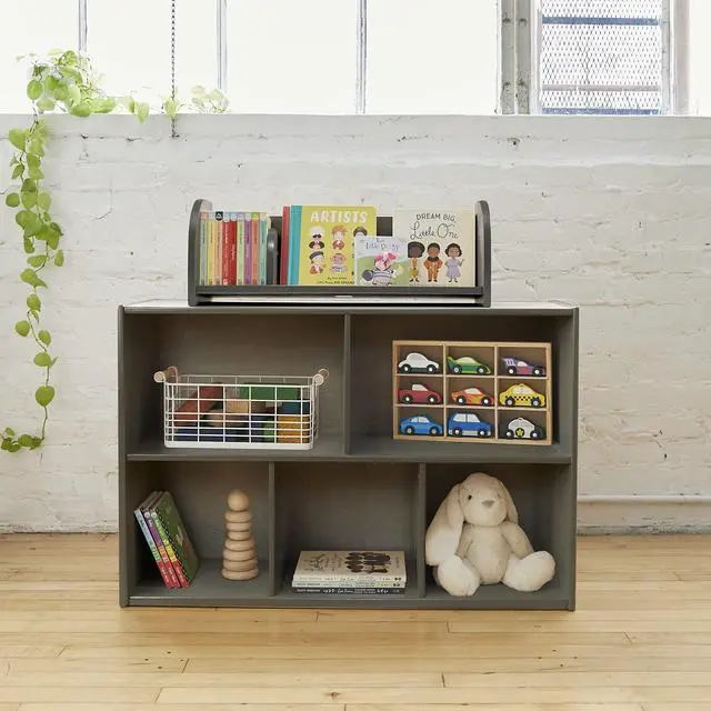 Alt view image 2 of 6 - Streamline 5-Compartment Single-Sided Storage Cabinet, 24in, Kids Furniture, Grey Wash