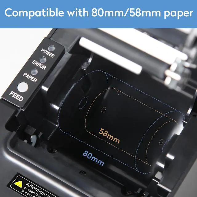 Alt view image 3 of 6 - RIBAO Thermal 80mm POS Printer Receipt Printer Connect Cash Registers Cash Drawer, BC-55 BC-40 BCS-160 Mixed Bill Money Counter RS232 Cashbox Interface,Windows/Mac/Linux