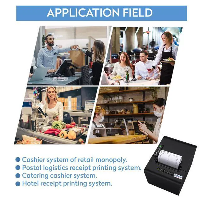 Alt view image 4 of 6 - RIBAO Thermal 80mm POS Printer Receipt Printer Connect Cash Registers Cash Drawer, BC-55 BC-40 BCS-160 Mixed Bill Money Counter RS232 Cashbox Interface,Windows/Mac/Linux