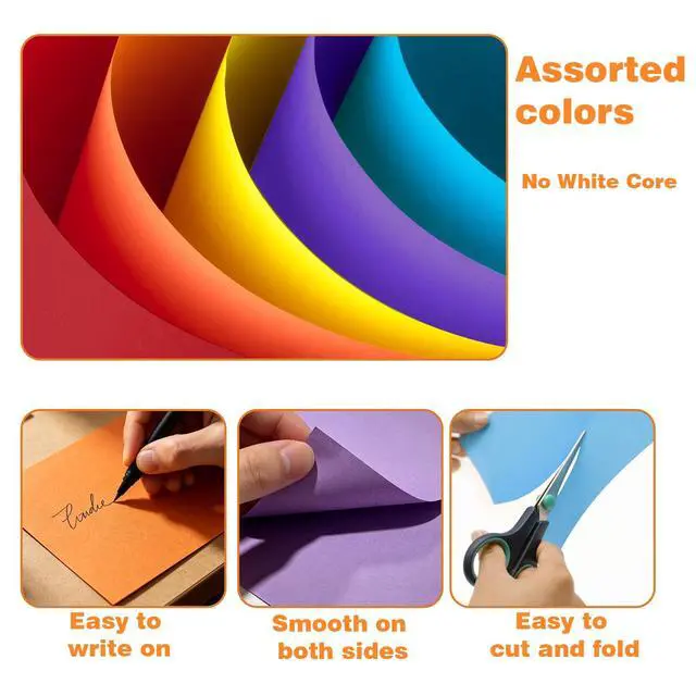 Alt view image 3 of 6 - 24 x 36 Large Poster Board, 30 Sheets Color Poster Boards, 6 Assorted Double-Sided Color Cardstock Paper, 92lb/250GSM Thickness Colored Poster Board Paper, for School Project, Crafts Etc