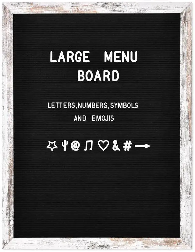 Main image of Large Black Felt Letter Board, 24 x 30 inches Changeable Letter Board with Letters, Numbers & Symbols, Wood Frame Black Felt Menu Board for Restaurant(ZMB-6080-1P)