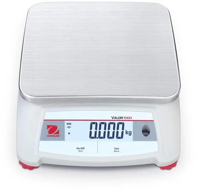 Main image of Valor 1000 V12P15 Digital Scale, 15 kg x 2 g Compact Bench Scale with Backlit LCD Display, Two Button Operation, 1500 Hour Battery Operation, Stainless Steel Pan