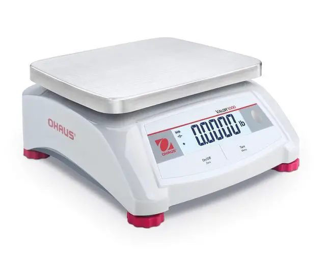 Alt view image 2 of 6 - Valor 1000 V12P15 Digital Scale, 15 kg x 2 g Compact Bench Scale with Backlit LCD Display, Two Button Operation, 1500 Hour Battery Operation, Stainless Steel Pan