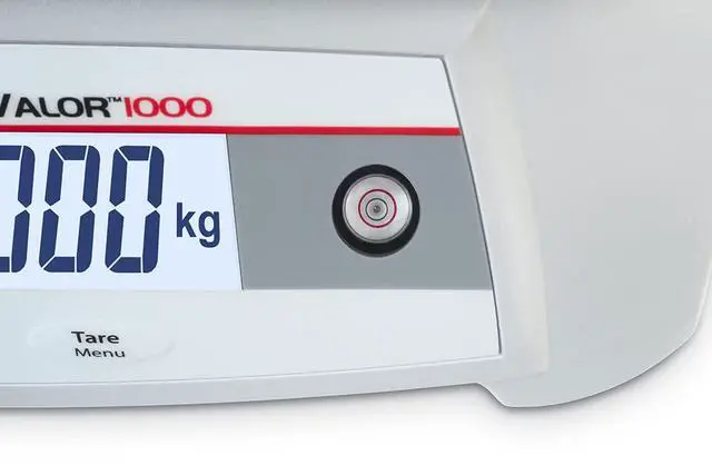 Alt view image 3 of 6 - Valor 1000 V12P15 Digital Scale, 15 kg x 2 g Compact Bench Scale with Backlit LCD Display, Two Button Operation, 1500 Hour Battery Operation, Stainless Steel Pan