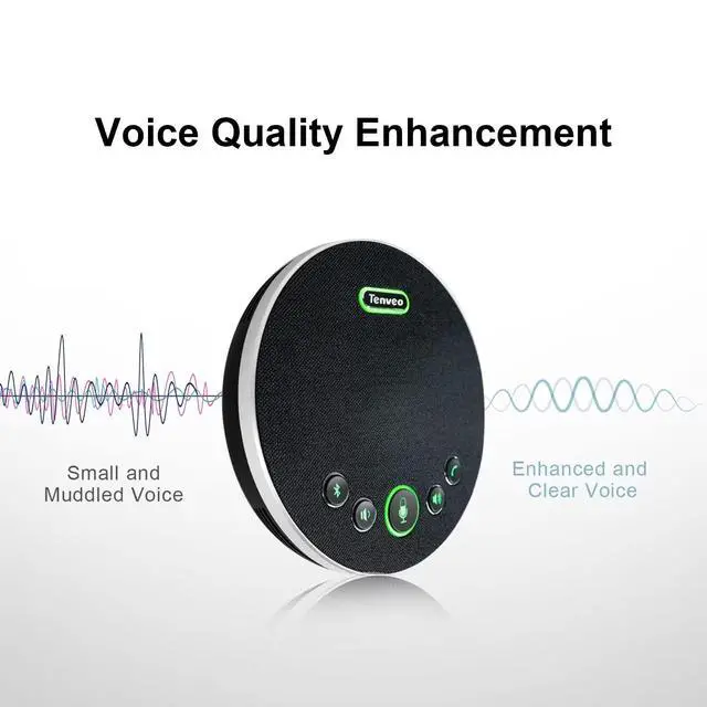 Alt view image 5 of 6 - Conference Speaker Microphone, Bluetooth/Dongle/USB Connectivity, 4 AI Noise Mics and 360° Sound Pickup,Compatible with Zoom, Teams, OBS, Supports 10-12 People for 8 Hours of Talk Time