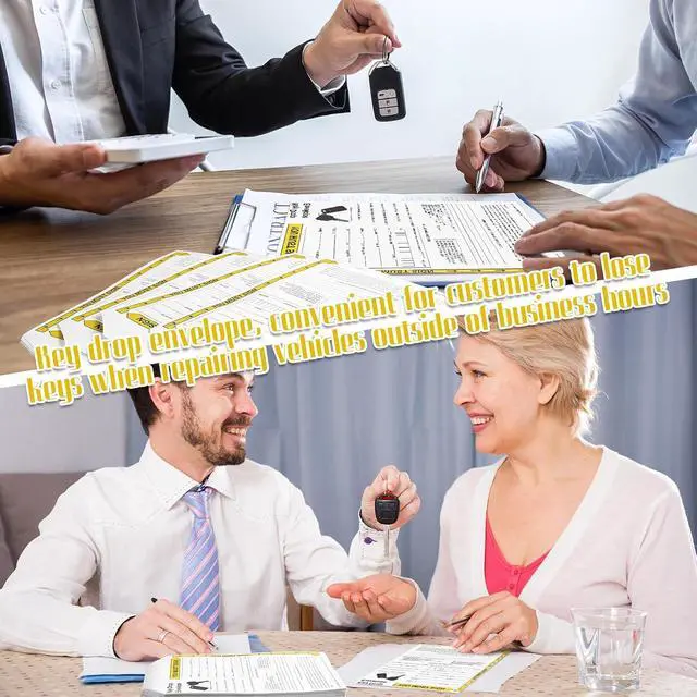 Alt view image 4 of 6 - 500 Pack Key Drop off Envelopes 6" x 9" Open End After Hours Key Envelopes Auto Shop Repair Service Keys Drop Envelope Drops Box Envelope for Overnight or Early Birds