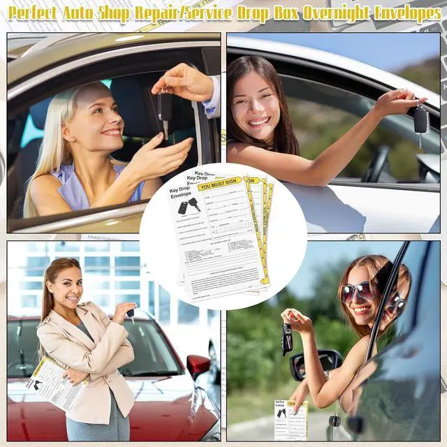 Alt view image 5 of 6 - 500 Pack Key Drop off Envelopes 6" x 9" Open End After Hours Key Envelopes Auto Shop Repair Service Keys Drop Envelope Drops Box Envelope for Overnight or Early Birds