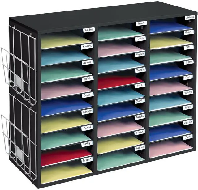 Main image of Classroom Mail Center with Paper Holders, 1 Mail Center | 2 Wire Racks
