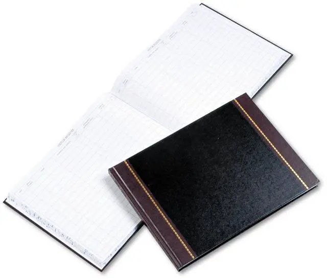 Main image of S491 Detailed Visitor Register Book, Black Cover, 208 Ruled Pages, 9 1/2 x 12 1/4