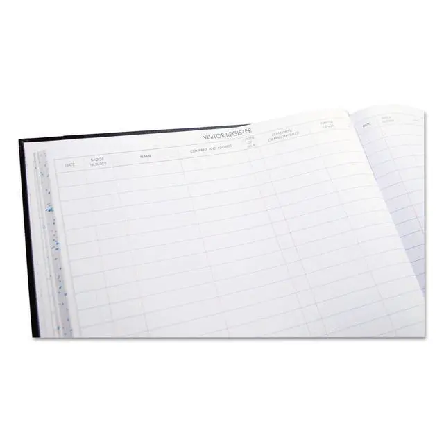 Alt view image 4 of 6 - S491 Detailed Visitor Register Book, Black Cover, 208 Ruled Pages, 9 1/2 x 12 1/4