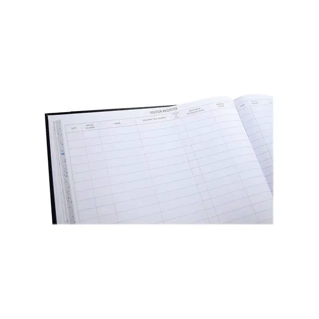 Alt view image 6 of 6 - S491 Detailed Visitor Register Book, Black Cover, 208 Ruled Pages, 9 1/2 x 12 1/4