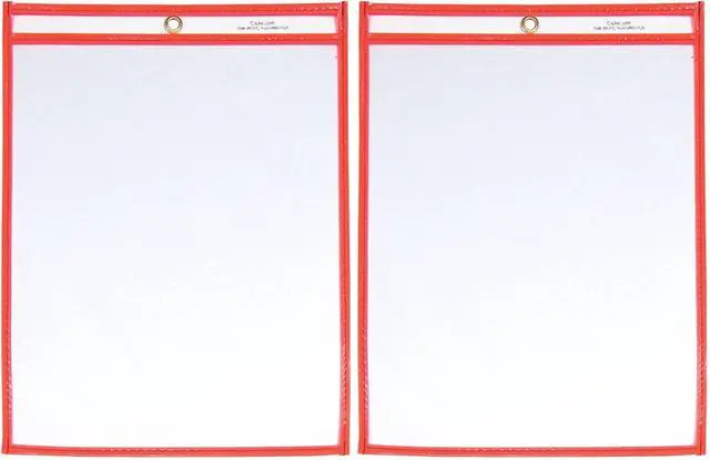 Main image of Neon Stitched Shop Ticket Holders, Orange, Both Sides Clear, 9 x 12 Inches, 15 per Box (43912) (Pack of 2)