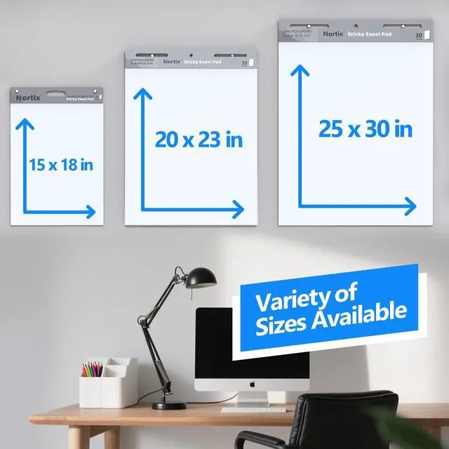 Alt view image 6 of 6 - Flip Chart Paper, Sticky Easel Pads, Chart Paper for Teachers,Super Adhesive & Bleed-Resistant, Large Self-Stick Easel Paper for Classroom/Office, 25 x 30 inch, 30 Sheets/Pad, 8 Pads