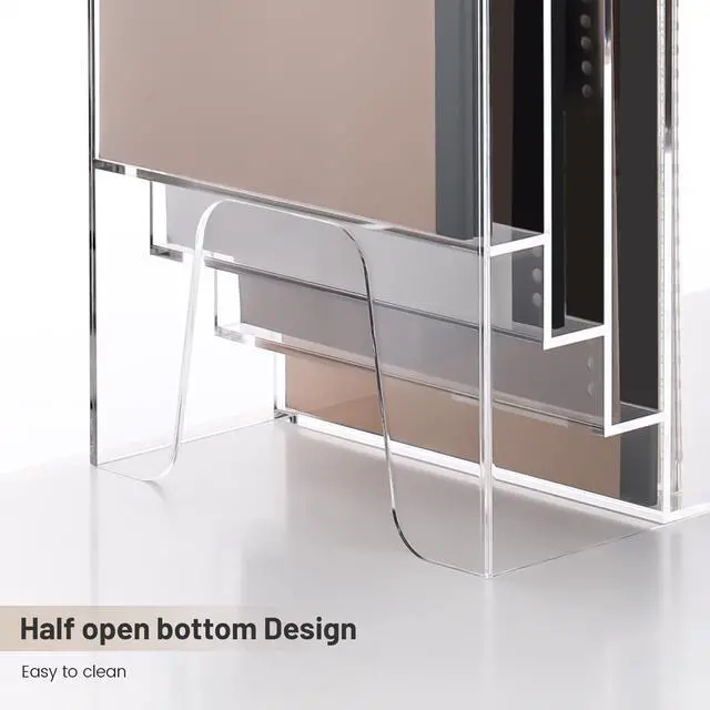 Alt view image 3 of 6 - Vertical Triple File Folder Holder Organizer,Acrylic File Organizer, File Sorter Clear Crystal