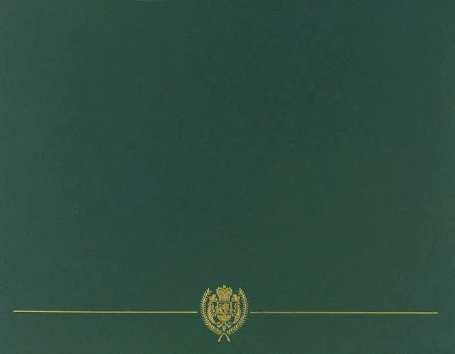 Main image of Classic Crest Hunter Green with Gold Foil Certificate Cover, 12" x 9.375", 5 Count (903118) (Pack of 6)