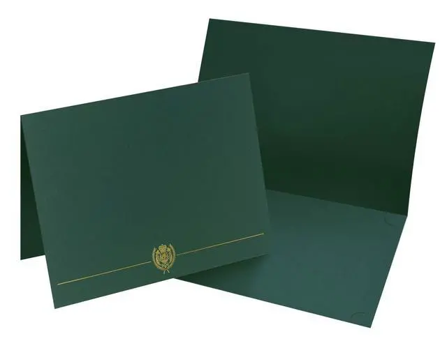 Alt view image 2 of 4 - Classic Crest Hunter Green with Gold Foil Certificate Cover, 12" x 9.375", 5 Count (903118) (Pack of 6)