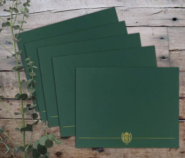 Alt view image 3 of 4 - Classic Crest Hunter Green with Gold Foil Certificate Cover, 12" x 9.375", 5 Count (903118) (Pack of 6)