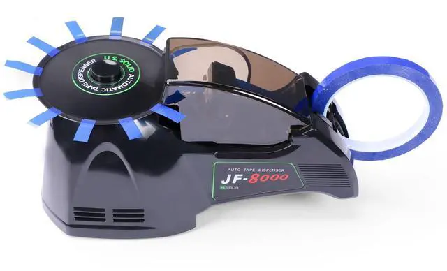 Main image of Automatic Tape Dispenser JF-8000, Electric Carousel Round Tape Cutting Machine, Cut Width 0.12-0.98 in, Length 0.2-2.36 in, Bobbin-Free, Replaceable Blade, AC 110 V