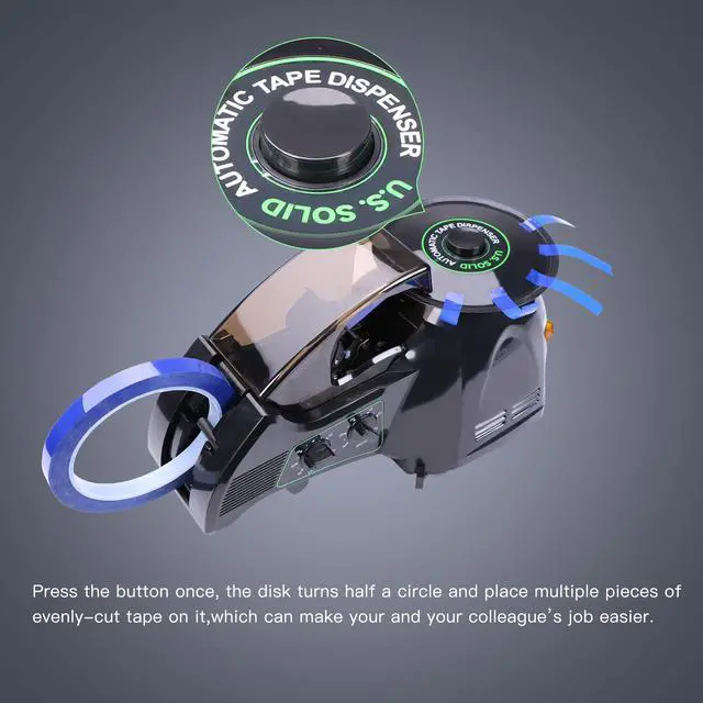 Alt view image 3 of 3 - Automatic Tape Dispenser JF-8000, Electric Carousel Round Tape Cutting Machine, Cut Width 0.12-0.98 in, Length 0.2-2.36 in, Bobbin-Free, Replaceable Blade, AC 110 V