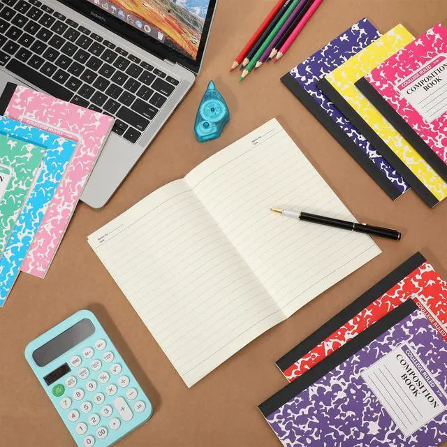 Alt view image 3 of 6 - 250 Pack A5 Composition Notebooks Bulk College Ruled Composition Notebooks Wide Ruled Compositions Notebook Marble Covers Compositions Notebook for School Classroom Office Supplies (10 Color)