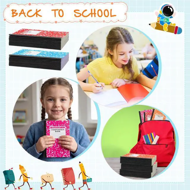 Alt view image 4 of 6 - 250 Pack A5 Composition Notebooks Bulk College Ruled Composition Notebooks Wide Ruled Compositions Notebook Marble Covers Compositions Notebook for School Classroom Office Supplies (10 Color)