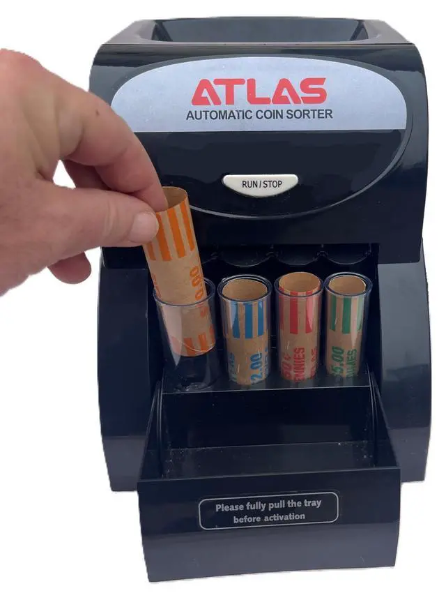 Alt view image 3 of 6 - Automatic Coin Sorter (AC-1QS), Accurately Sorts 156 Coins per Minute, 200 Coin Hopper with Starter Assortment of Quarter, Penny, Nickel, Dime Preformed Coin Wrappers. | Quickly sort up to 3 rolls of