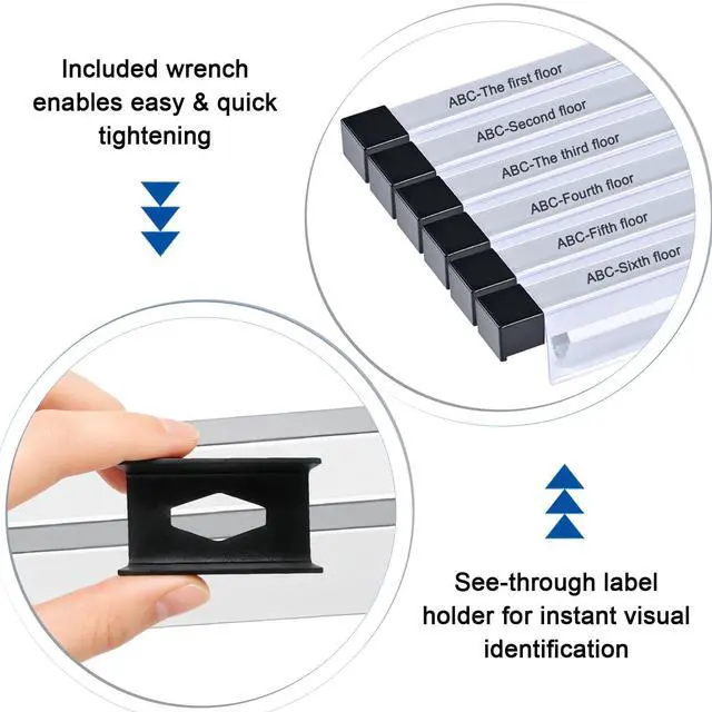 Alt view image 3 of 6 - 6 Pack 24" Blueprint File Hanging Clamps Blueprint File Clips with Label Holder Binding Strips Document Storage Tool for Drawing Arts Maps Poster Architectural Construction Plan Organization