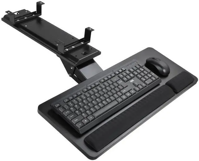 Main image of Keyboard Tray Under Desk,25x9.84'' Large Slide Out Swivel Tilt Computer Keyboard Drawer for Home Gaming Office Desk, Dual Mount,Black