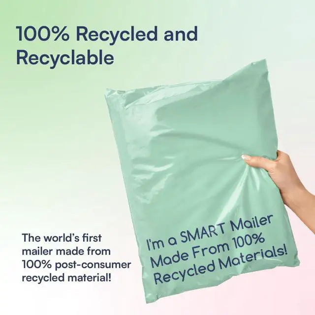 Alt view image 2 of 6 - 300 Count, 12x15.5 inch 100% Recycled Poly Mailers Eco Friendly Packaging Envelopes Supplies Mailing Bags 2.5 Mil Thick - SMART Mailer