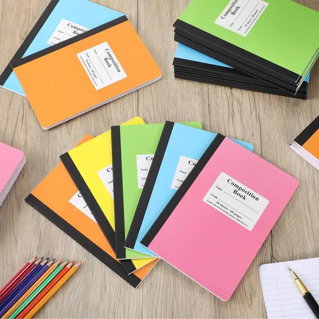 Alt view image 5 of 6 - Composition Notebooks Bulk Wide Ruled Lined, 8.5 x 5.5 Inch, 30 Sheets/60 Pages, Back to School Supplies, First Day of School Notebooks for Teacher Student Office Supplies(100 Pack)