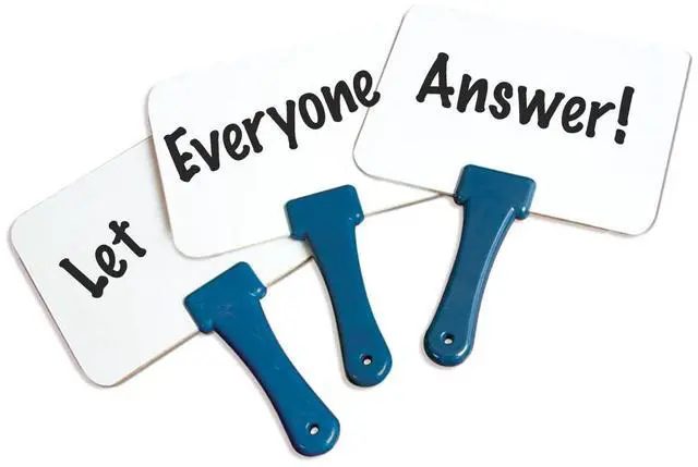 Main image of Elite Classroom Set: 12 Double-Sided Dry-Erase White Response Boards | Ultra-Durable, Versatile Answer Paddles for Icebreakers, Voting & More (6" x 7.75")