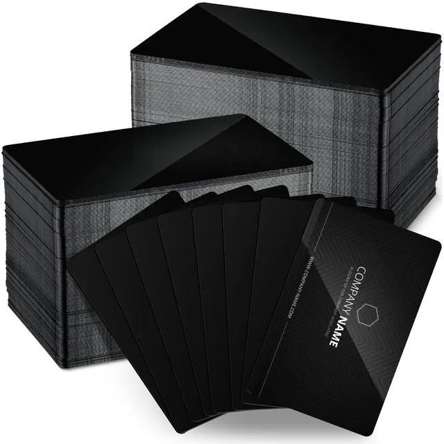 Main image of 1000 Pcs Metal Business Cards Bulk 0.2 mm Thick Blank Business Cards 3.4 x 2.1 Inch Black Aluminum Engraving Blanks Aluminum Custom Blanks for Office Customer DIY Christmas Gift