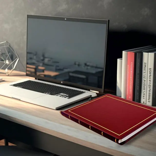 Alt view image 4 of 6 - Corporate Minute and Records Book Binder, Maroon Leather w/Gold-Tooled Covers and Spines, Letter Size 8.5 x 11 Inches, 125 Pages/250 Sheet Capacity, 100 Minute Book Paper Included