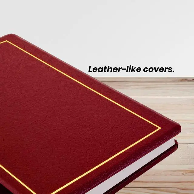 Alt view image 5 of 6 - Corporate Minute and Records Book Binder, Maroon Leather w/Gold-Tooled Covers and Spines, Letter Size 8.5 x 11 Inches, 125 Pages/250 Sheet Capacity, 100 Minute Book Paper Included