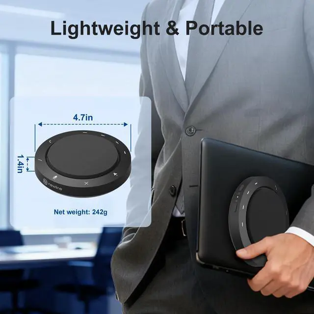 Alt view image 2 of 2 - Conference Speaker and Microphone, Dual Al Mics with 360° Voice Pickup & Clear Sound, 10-14H Call Time, Bluetooth & USB-C/A Connection, Speakerphone for 1-6 People, Small Teams & Home Office