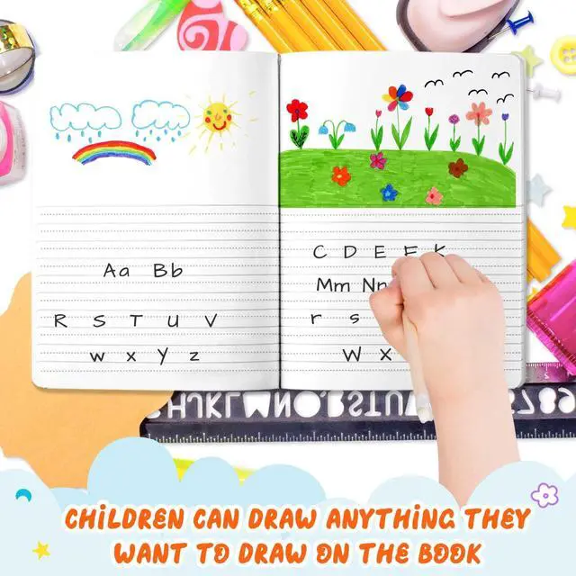 Alt view image 3 of 6 - 30 Pack Primary Composition Notebook K-2, Bulk School Supplies for Classroom, Wide Ruled Draw and Write Journals with Picture Space, Kindergarten Preschool Student Notebooks, 9.75 x 7.5 Inch